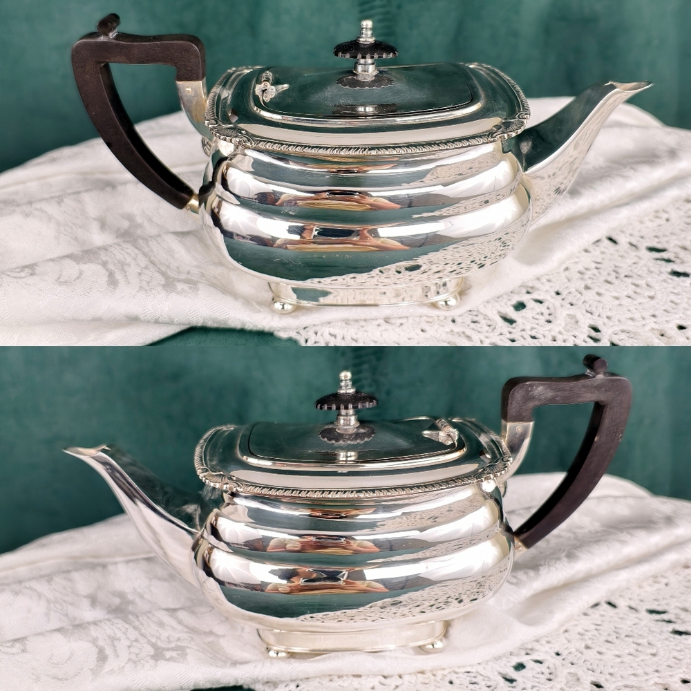 Vintage Rectangular Wallace Silver Plated Tea Set - Picture 5 of 10